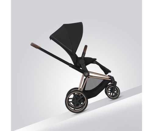 Cybex e-Priam Onyx Black Eco/ Conscious Rosegold frame Pastaigu Ratiņi