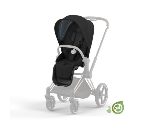 Cybex e-Priam Onyx Black Eco/ Conscious Rosegold frame Pastaigu Ratiņi