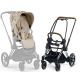 Cybex e-Priam Pale Blush Simply Flowers Chrome brown frame Pastaigu Ratiņi