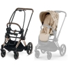 Cybex e-Priam Pale Blush Simply Flowers Rosegold frame Pastaigu Ratiņi