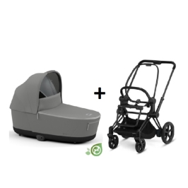 Cybex e-Priam Pearl Grey Conscious Eco Matt black frame Коляска с Люлькой