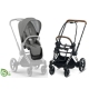 Cybex e-Priam Pearl Grey Eco/ Conscious Chrome brown frame Pastaigu Ratiņi