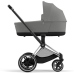 Cybex e-Priam Soho Grey Chrome black frame Коляска с Люлькой