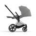 Cybex e-Priam Soho Grey Chrome black frame Pastaigu Ratiņi