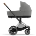 Cybex e-Priam Soho Grey Chrome brown frame Коляска с Люлькой