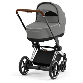 Cybex e-Priam Soho Grey Chrome brown frame Коляска с Люлькой