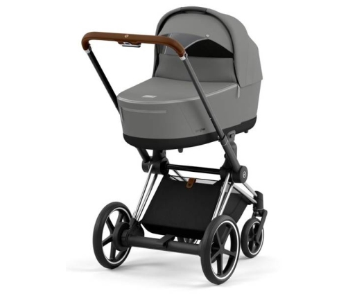 Cybex e-Priam Soho Grey Chrome brown frame Коляска с Люлькой