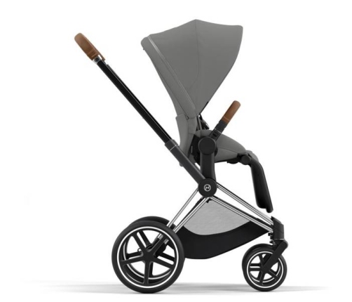 Cybex e-Priam Soho Grey Chrome brown frame Прогулочная Коляска