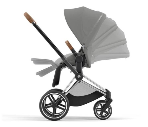 Cybex e-Priam Soho Grey Chrome brown frame Прогулочная Коляска