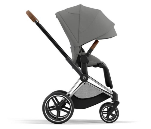 Cybex e-Priam Soho Grey Chrome brown frame Прогулочная Коляска