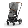 Cybex e-Priam Soho Grey Chrome brown frame Прогулочная Коляска