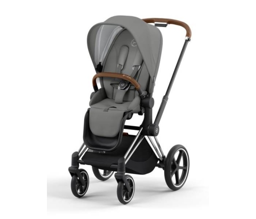 Cybex e-Priam Soho Grey Chrome brown frame Прогулочная Коляска