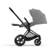 Cybex e-Priam Soho Grey Matt black frame Pastaigu Ratiņi