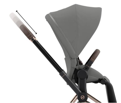 Cybex e-Priam Soho Grey Rosegold frame Pastaigu Ratiņi