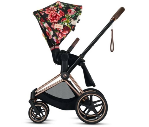 Cybex e-Priam Spring Blossom Dark Rosegold frame Pastaigu Ratiņi