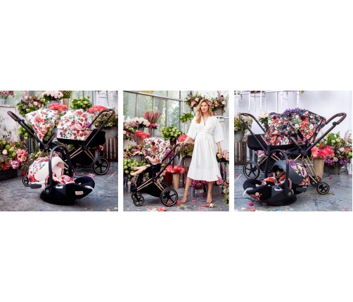 Cybex e-Priam Spring Blossom Dark Rosegold frame Прогулочная Коляска