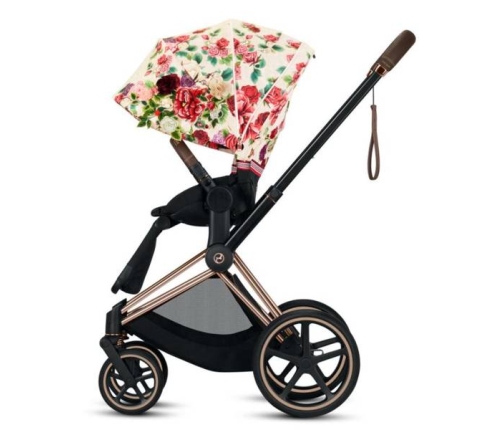 Cybex e-Priam Spring Blossom Light Chrome black frame Pastaigu Ratiņi