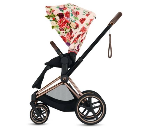 Cybex e-Priam Spring Blossom Light Chrome black frame Pastaigu Ratiņi