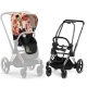 Cybex e-Priam Spring Blossom Light Chrome black frame Pastaigu Ratiņi