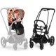 Cybex e-Priam Spring Blossom Light Matt black frame Pastaigu Ratiņi