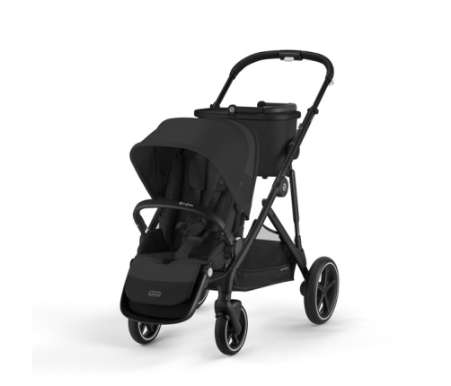 Cybex Gazelle S Moon Black Melns rāmis Dvīņu Ratiņi