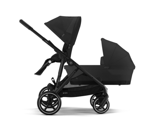 Cybex Gazelle S Moon Black Melns rāmis Dvīņu Ratiņi