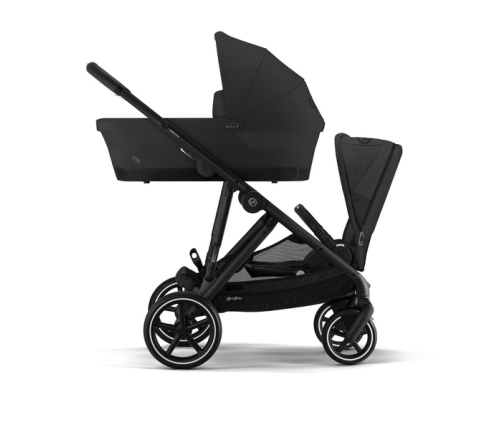 Cybex Gazelle S Moon Black Melns rāmis Dvīņu Ratiņi