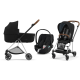 Cybex Mios 3.0 + Cloud Z2 i-Size Deep Black + Chrome brown frame Bērnu Ratiņi 3in1