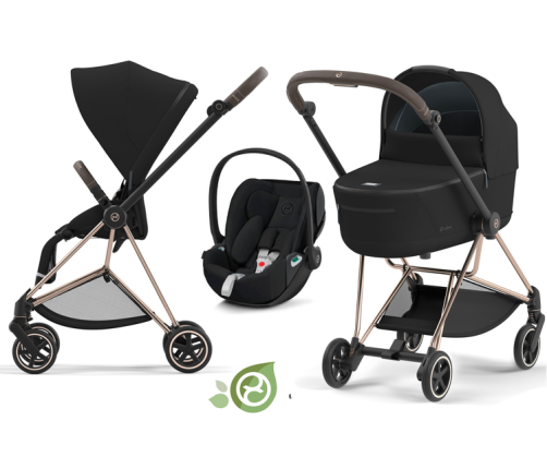 Cybex Mios 3.0 + Cloud Z2 i-Size Eco Onyx Black + Rose gold frame Детская Коляска 3in1