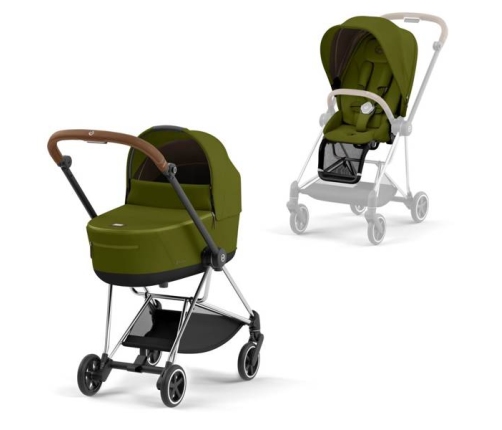 Cybex Mios 3.0 + Cloud Z2 i-Size Khaki Green + Chrome brown frame Bērnu Ratiņi 3in1