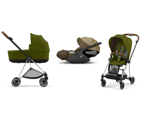 Cybex Mios 3.0 + Cloud Z2 i-Size Khaki Green + Chrome brown frame Bērnu Ratiņi 3in1