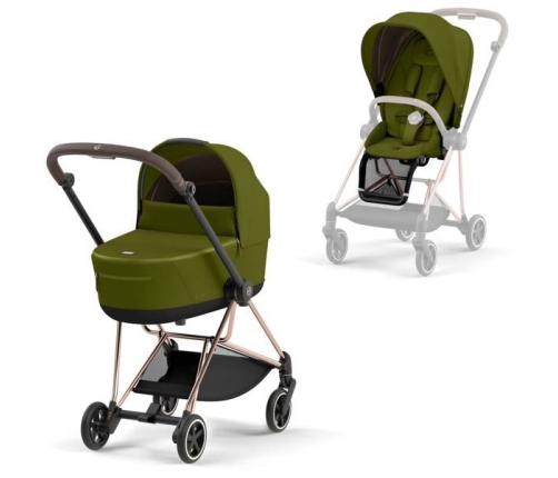 Cybex Mios 3.0 + Cloud Z2 i-Size Khaki Green + Rose gold frame Bērnu Ratiņi 3in1