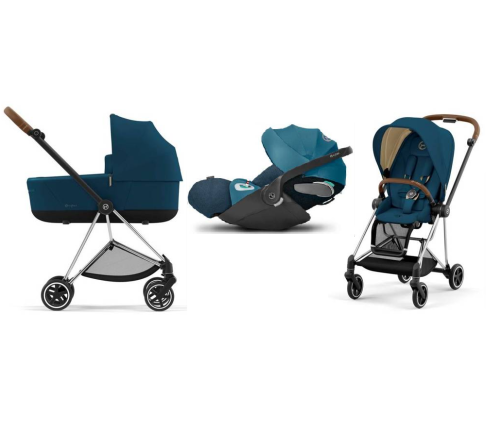 Cybex Mios 3.0 + Cloud Z2 i-Size Mountain Blue + Chrome brown frame Детская Коляска 3in1