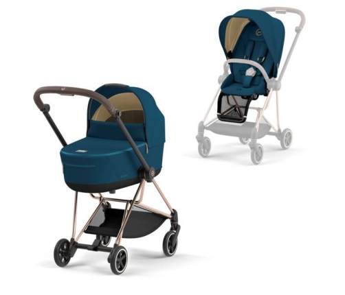 Cybex Mios 3.0 + Cloud Z2 i-Size Mountain Blue + Rose gold frame Bērnu Ratiņi 3in1