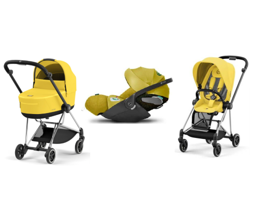 Cybex Mios 3.0 + Cloud Z2 i-Size Mustard Yellow + Chrome black frame Bērnu Ratiņi 3in1