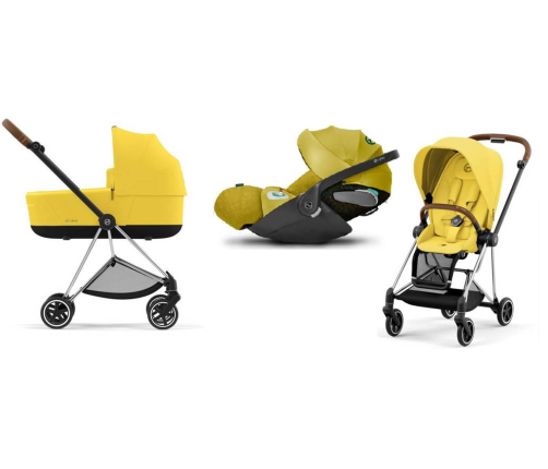 Cybex Mios 3.0 + Cloud Z2 i-Size Mustard Yellow + Chrome brown frame Bērnu Ratiņi 3in1