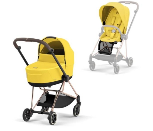 Cybex Mios 3.0 + Cloud Z2 i-Size Mustard Yellow + Rose gold frame Детская Коляска 3in1