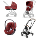 Cybex Mios 3.0 + Cloud Z2 i-Size Rosenrot Red + Chrome brown frame Детская Коляска 3in1