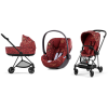 Cybex Mios 3.0 + Cloud Z2 i-Size Rosenrot Red + Matt black frame Bērnu Ratiņi 3in1