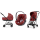 Cybex Mios 3.0 + Cloud Z2 i-Size Rosenrot Red + Matt black frame Bērnu Ratiņi 3in1