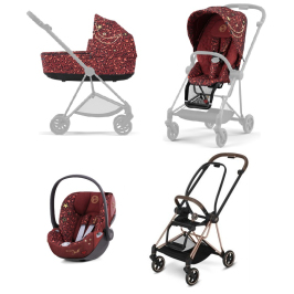 Cybex Mios 3.0 + Cloud Z2 i-Size Rosenrot Red + Rose gold frame Детская Коляска 3in1