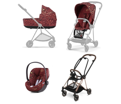 Cybex Mios 3.0 + Cloud Z2 i-Size Rosenrot Red + Rose gold frame Детская Коляска 3in1