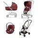 Cybex Mios 3.0 + Cloud Z2 i-Size Rosenrot Red + Rose gold frame Bērnu Ratiņi 3in1