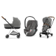 Cybex Mios 3.0 + Cloud Z2 i-Size Soho Grey + Chrome brown frame Bērnu Ratiņi 3in1