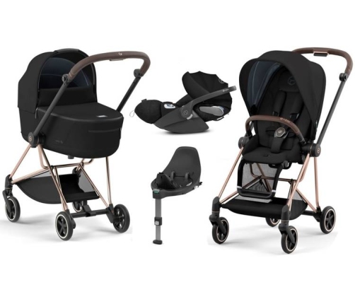 Cybex Mios 3.0 Deep Black + Cloud Z I-Size + Rose gold frame Bērnu Ratiņi 4in1