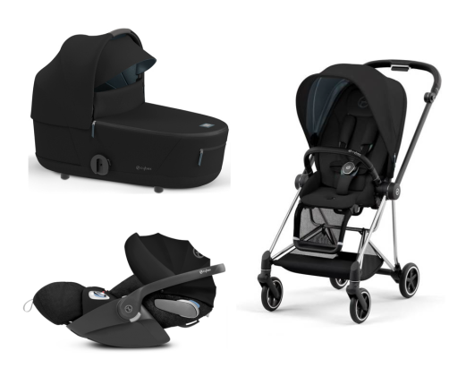 Cybex Mios 3.0 Deep Black Plus + Cloud Z i-Size + Chrome Black frame Детская Коляска 3in1