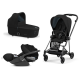 Cybex Mios 3.0 Deep Black Plus + Cloud Z I-Size + Matt Black frame Bērnu Ratiņi 3in1