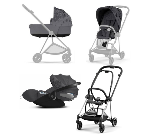 Cybex Mios 3.0 Dream Grey Simply Flowers + Cloud Z i-Size + Chrome Black frame Детская Коляска 3in1