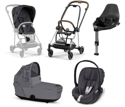 Cybex Mios 3.0 Dream Grey Simply Flowers + Cloud Z I-Size + Chrome Brown frame Bērnu Ratiņi 4in1