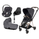 Cybex Mios 3.0 Dream Grey Simply Flowers + Cloud Z I-Size + Rose gold frame Детская Коляска 4in1